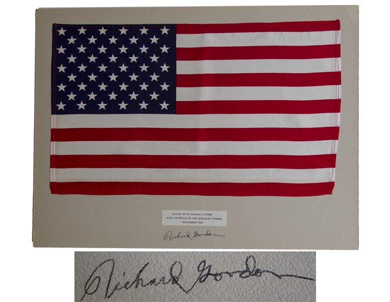 Apollo 12 Flown United States Flag, One of the Largest Apollo Flown Flags at 18'' x 11.5'' -- From the Collection of Richard Gordon Who States That the Flag Landed on the Lunar Surface